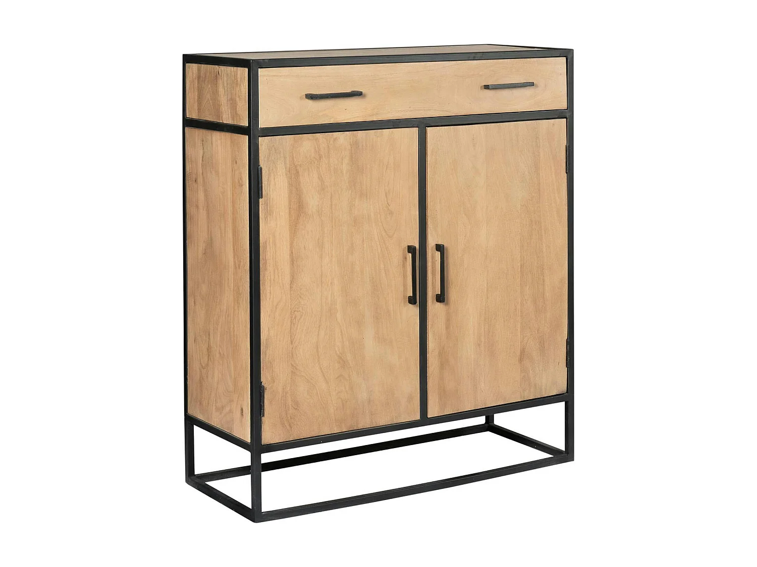 Petit meuble d'entrée en bois clair 2 portes RIVANO