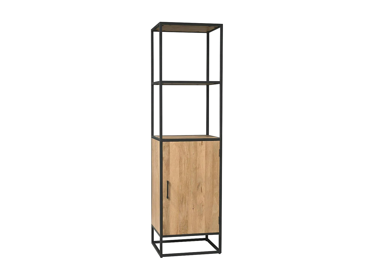 Colonne salon en bois clair 1 porte 2 plateaux RIVANO