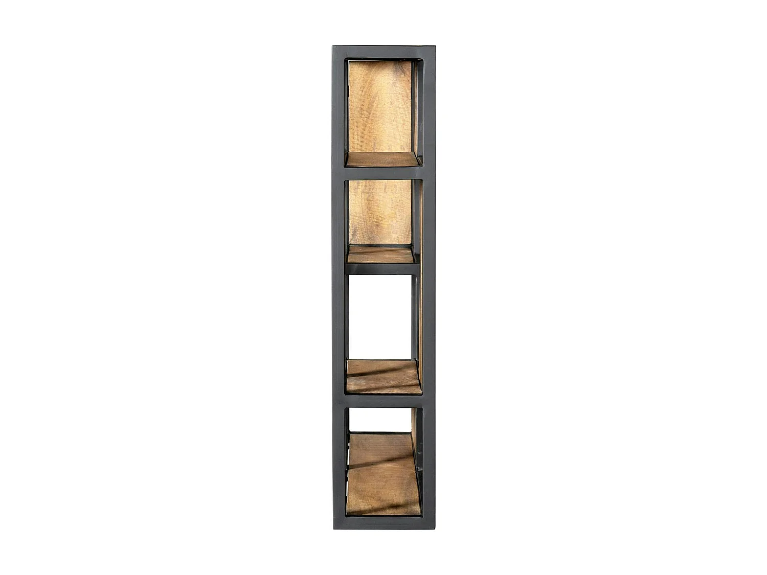 Etagère murale design carré bois clair métal noir RIVANO