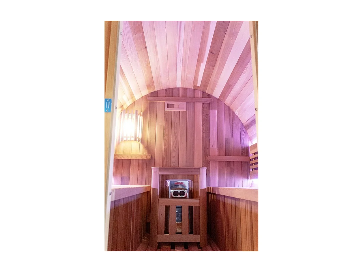 Sauna extérieur en Cèdre rouge Boreal® TRC - Tonneau Barrel 180 * 180