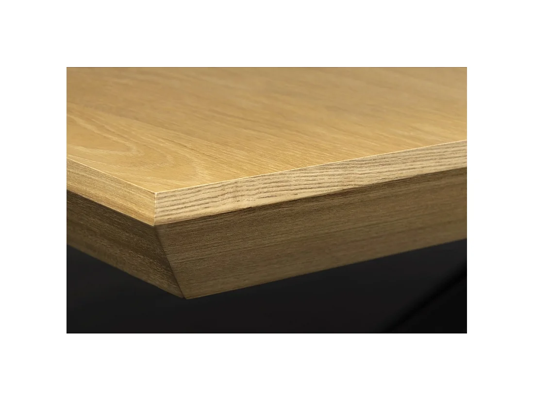 Eettafel RADIAM – MDF met licht notenhoutfineer en metaal – 200-320 cm – Uitschuifbaar