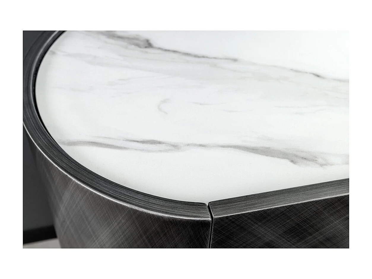 Buffet 150 cm 3 Türen 1 Schublade grau und weißer Marmor – Kollektion MILANO