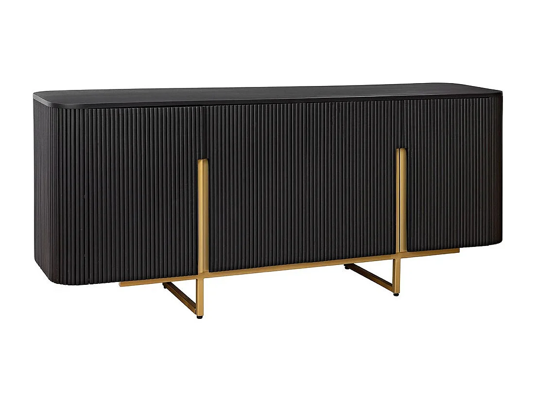 Buffet 160 cm 4 deuren zwart en goud - Collectie ORION
