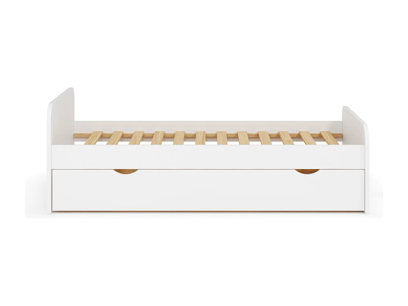 Lit gigogne 90x200 cm bois massif blanc TALIA