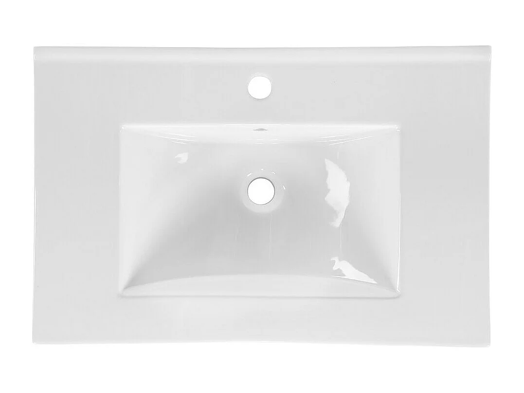 Vasque à encastrer 80 cm en céramique blanche brillante – Vasque rectangulaire design