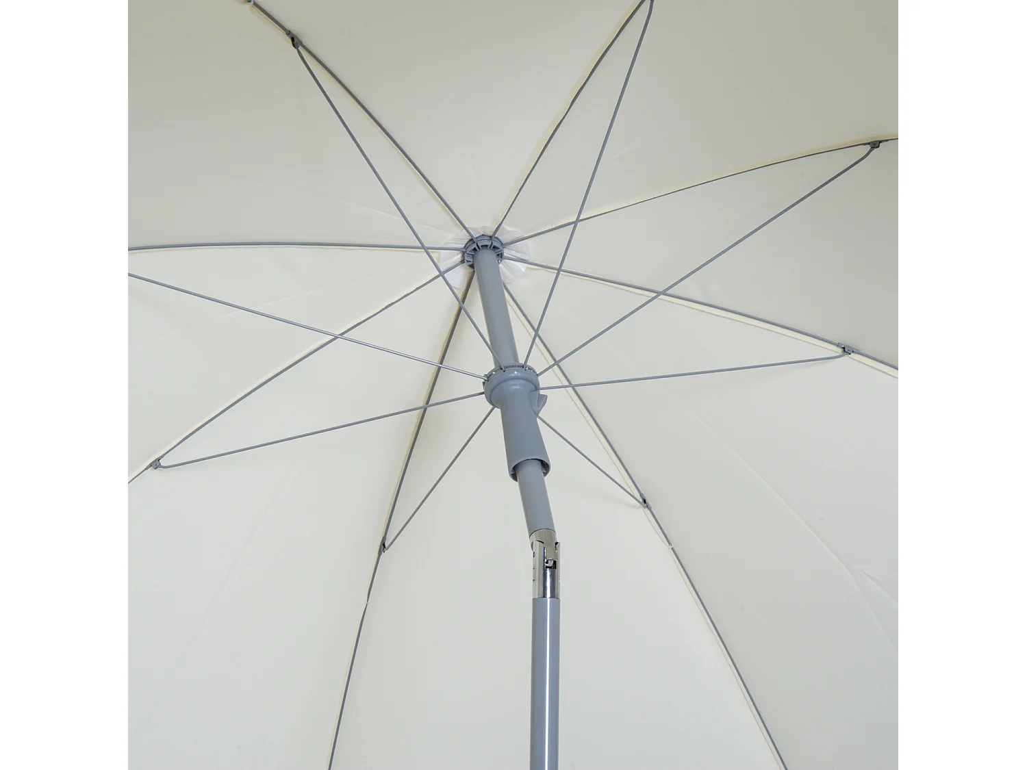 Ombrellone da esterno 2x2.3 m con tettuccio inclinabile crema