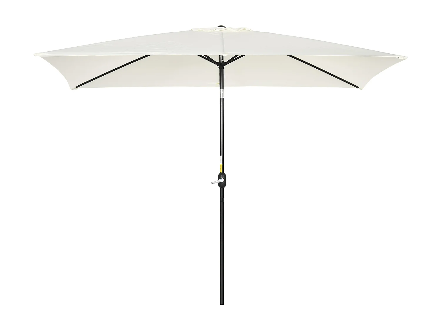 Ombrellone rettangolare 2x3 m pieghevole con manovella bianco crema