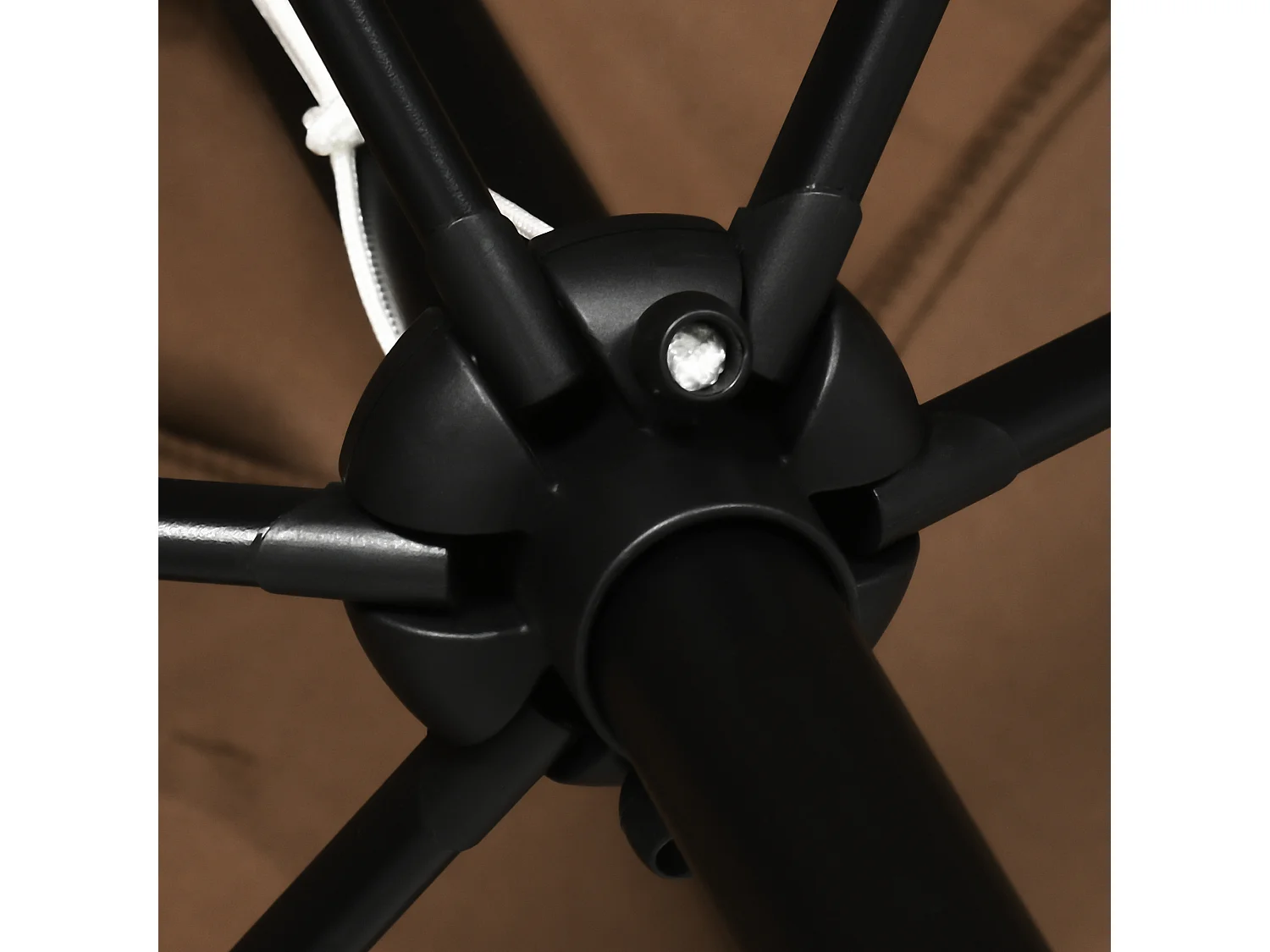 Ombrellone da giardino rettangolare con angolo inclinabile caffè