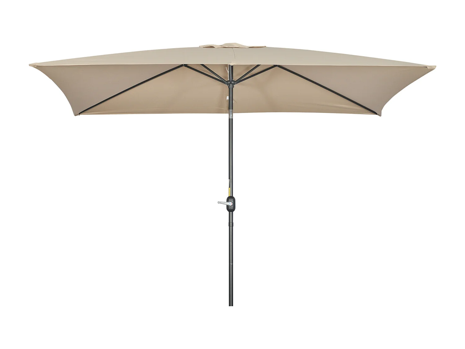 Ombrellone rettangolare 2x3 m pieghevole con manovella cachi