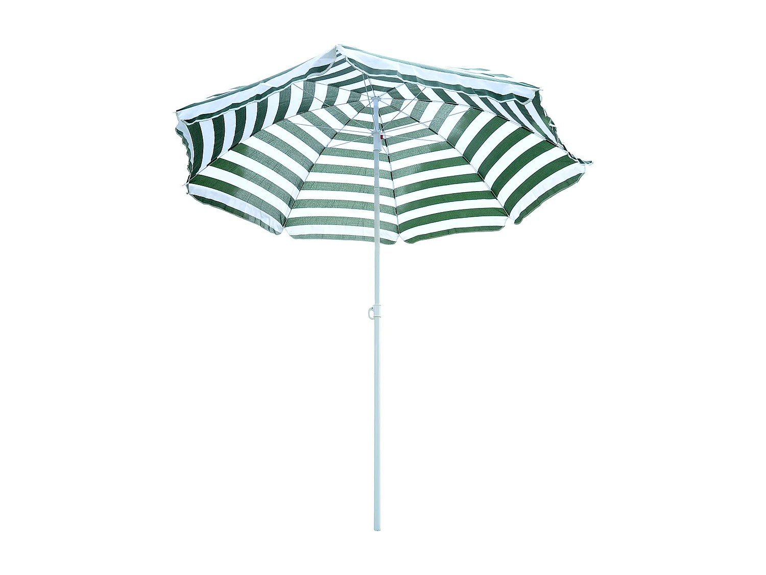 Ombrellone da spiaggia inclinabile in metallo poliestere verde bianco