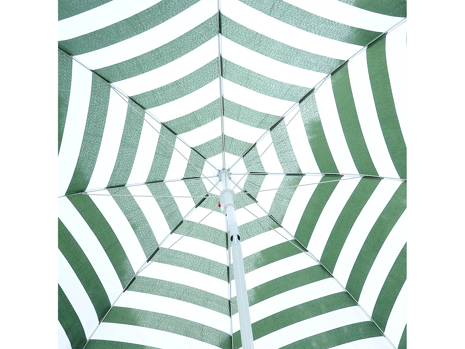 Ombrellone da spiaggia inclinabile in metallo poliestere verde bianco