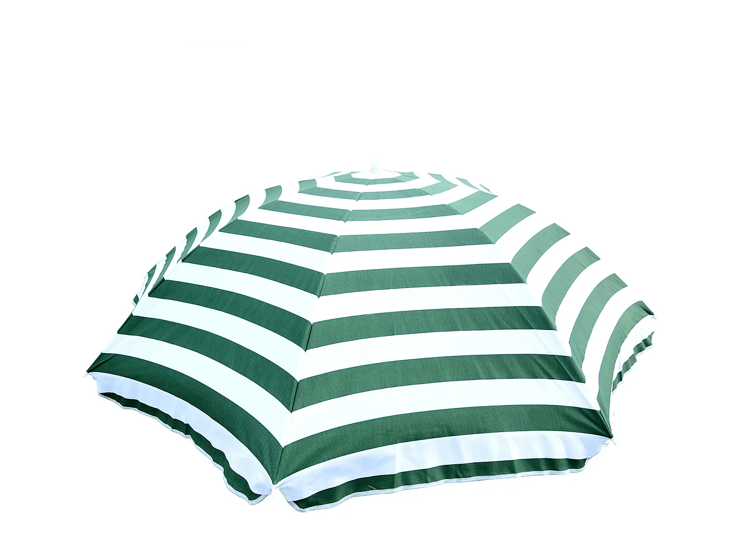 Ombrellone da spiaggia inclinabile in metallo poliestere verde bianco