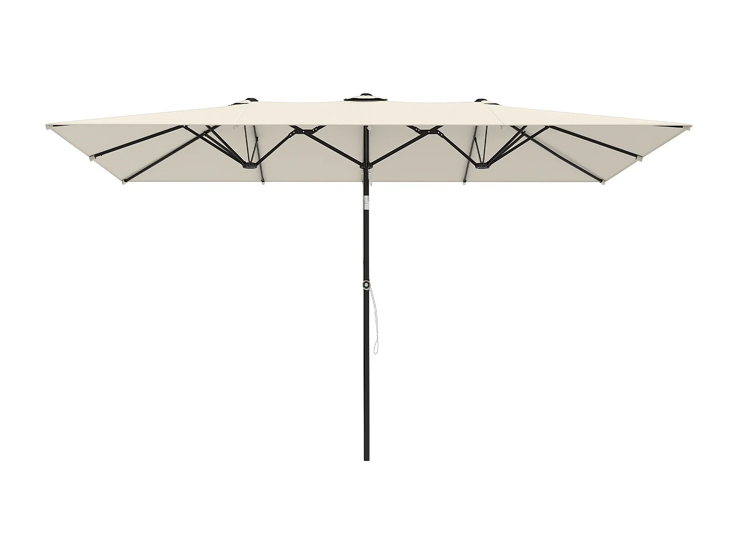 Ombrellone doppio inclinabile e regolabile in altezza color crema