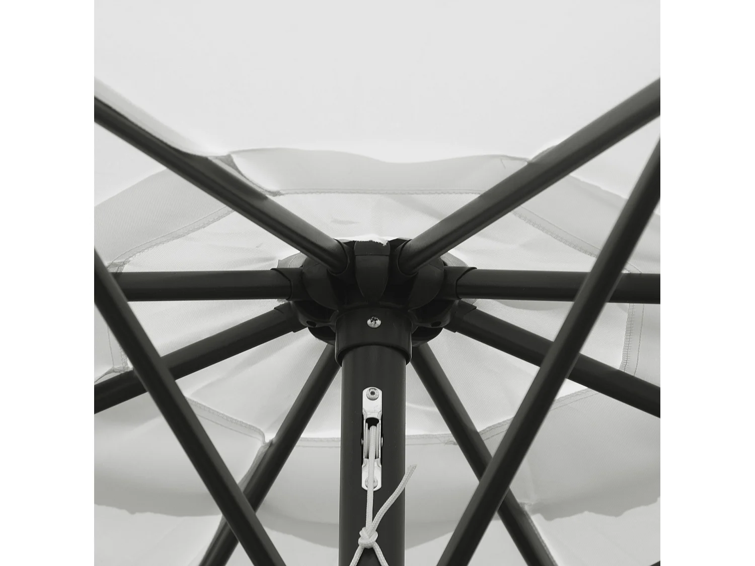 Ombrellone da giardino 3x2.5 m in metallo e poliestere bianco