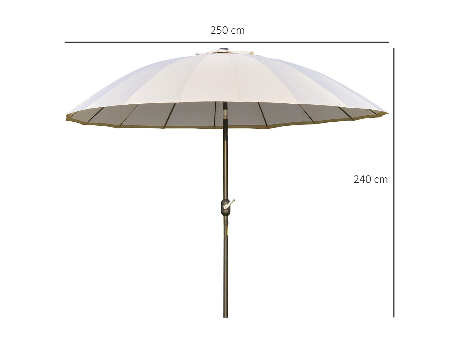 Ombrellone da giardino inclinabile e con manovella 2.5x2.5 m