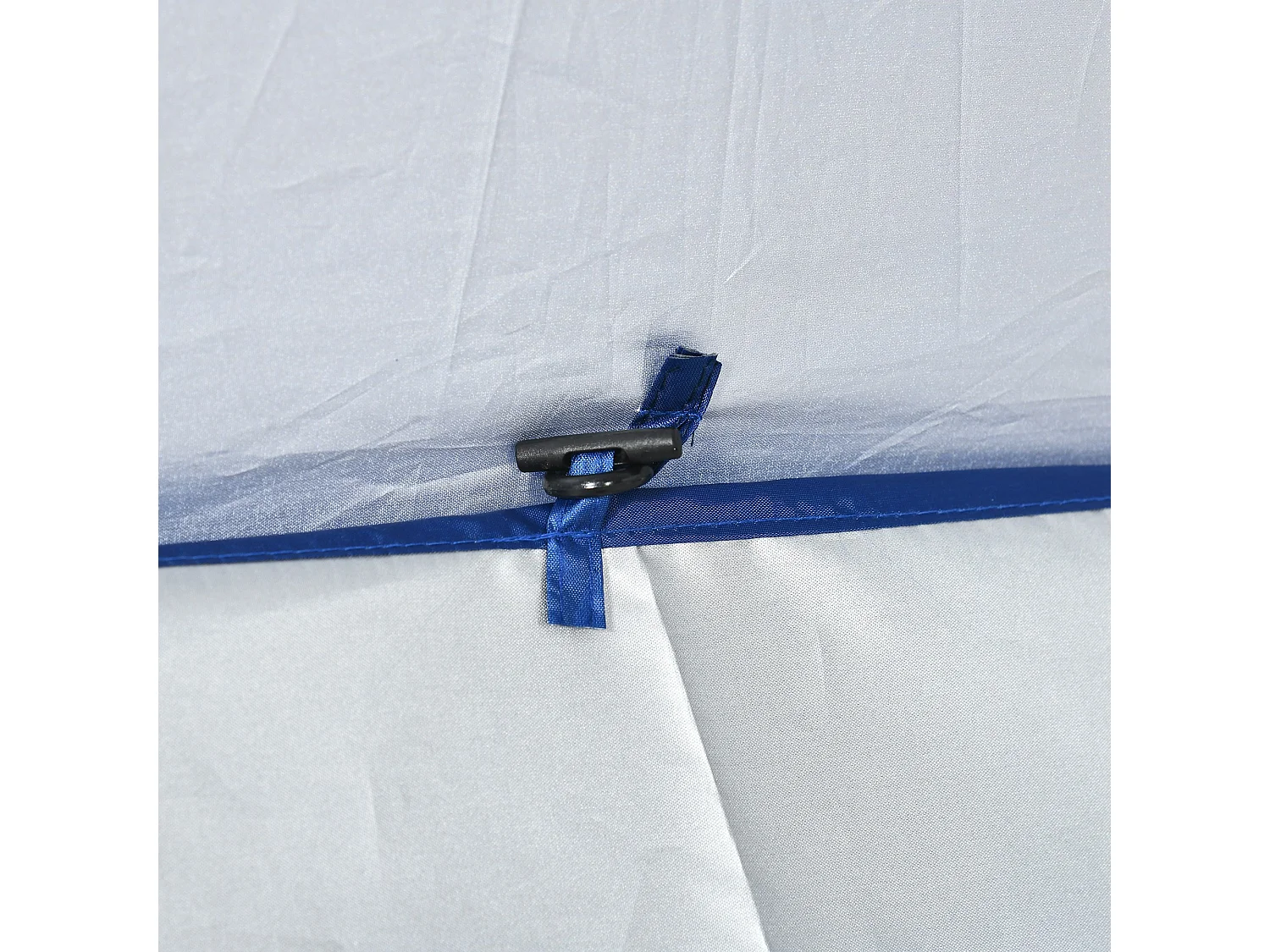 Ombrellone da spiaggia inclinabile con tendine laterali blu e bianco