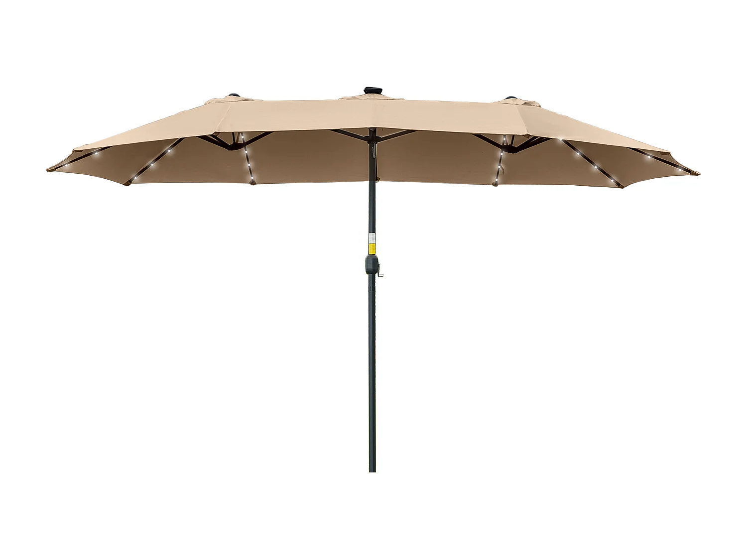 Ombrellone da giardino 4.5m con 48 luci led e manovella cachi