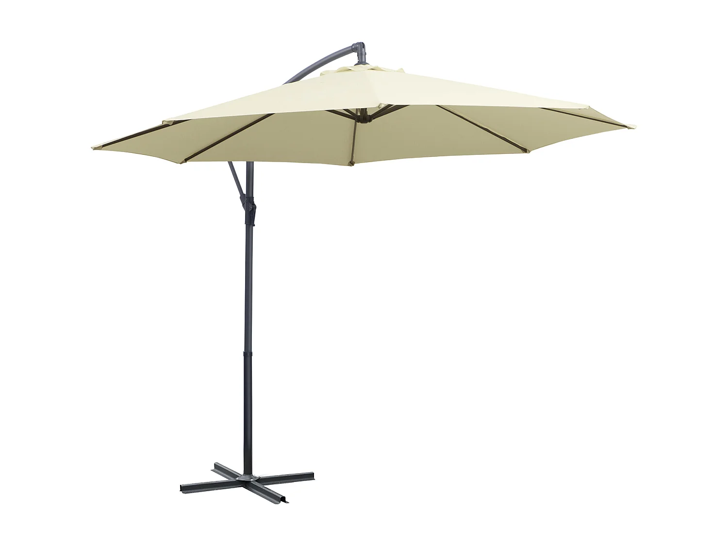 Ombrellone da giardino a braccio con manovella 3x2.5 m beige