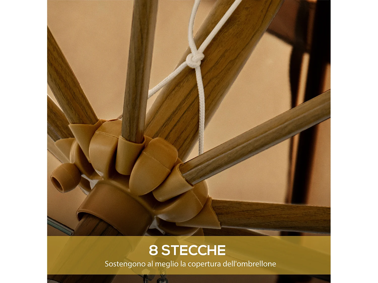 Ombrellone da giardino inclinabile 2.7x2.4 m cachi