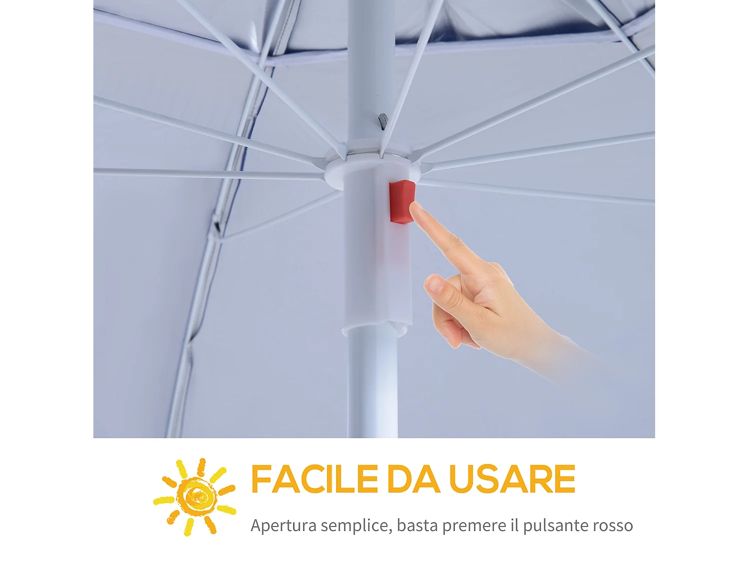 Ombrellone da giardino tenda parasole 2x2.1 m blu