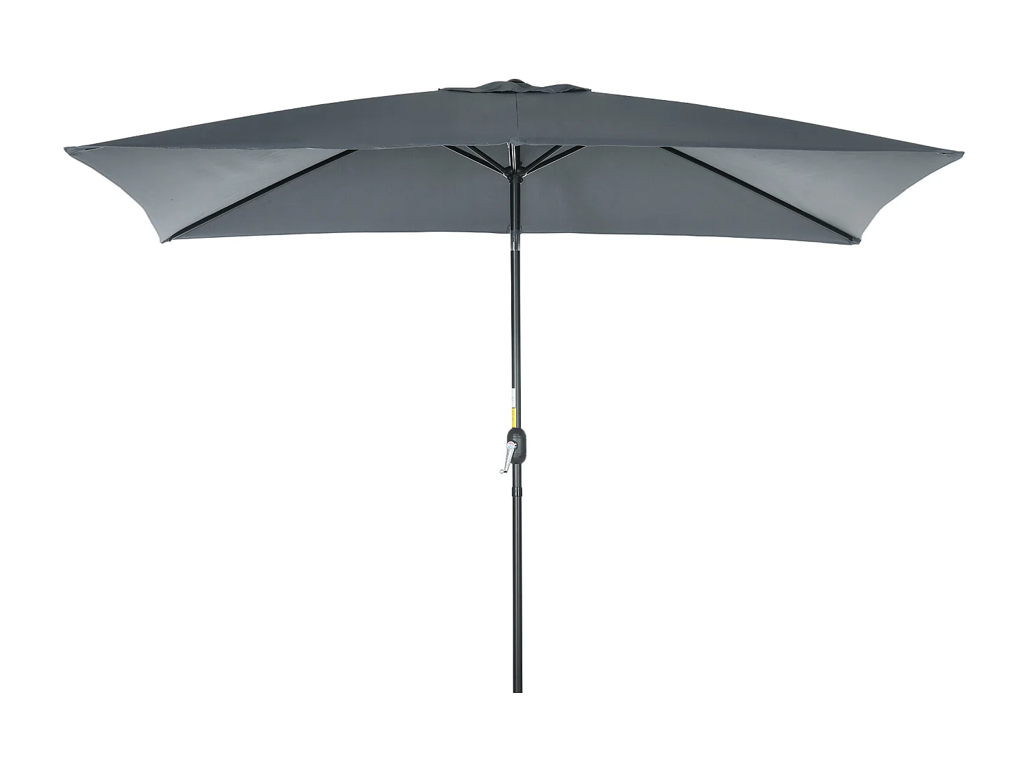 Ombrellone rettangolare 2x3 m pieghevole con manovella grigio scuro