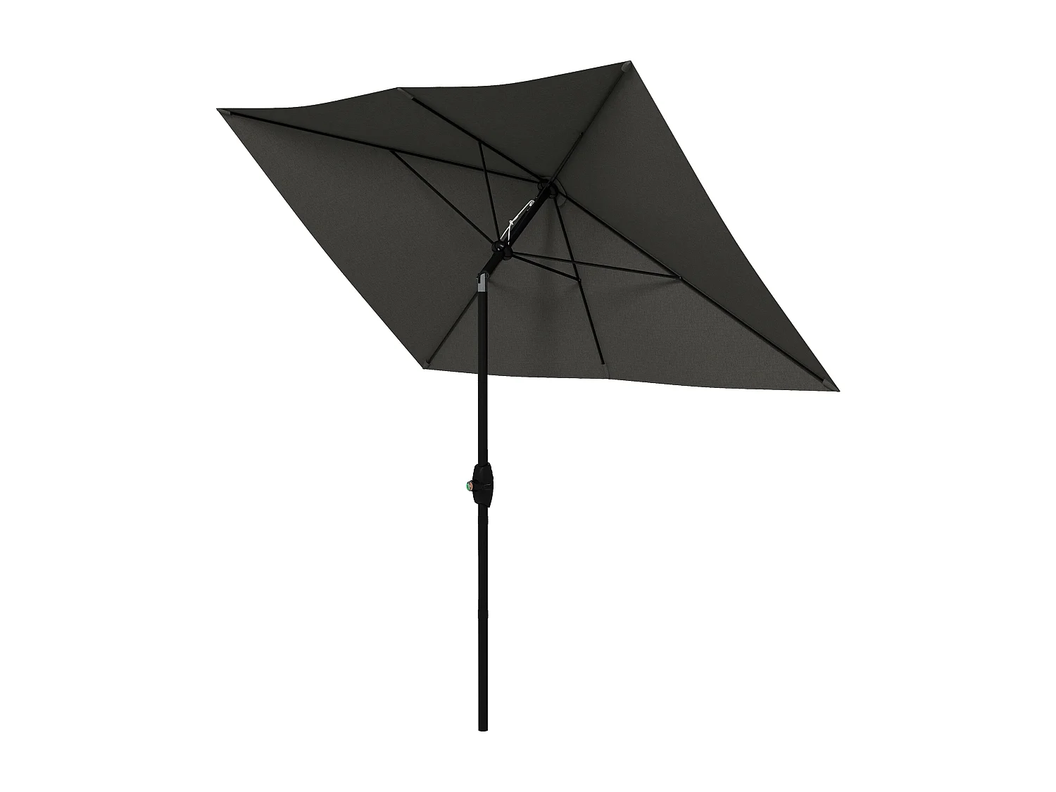 Ombrellone da giardino inclinabile con apertura manovella 2x3m grigio