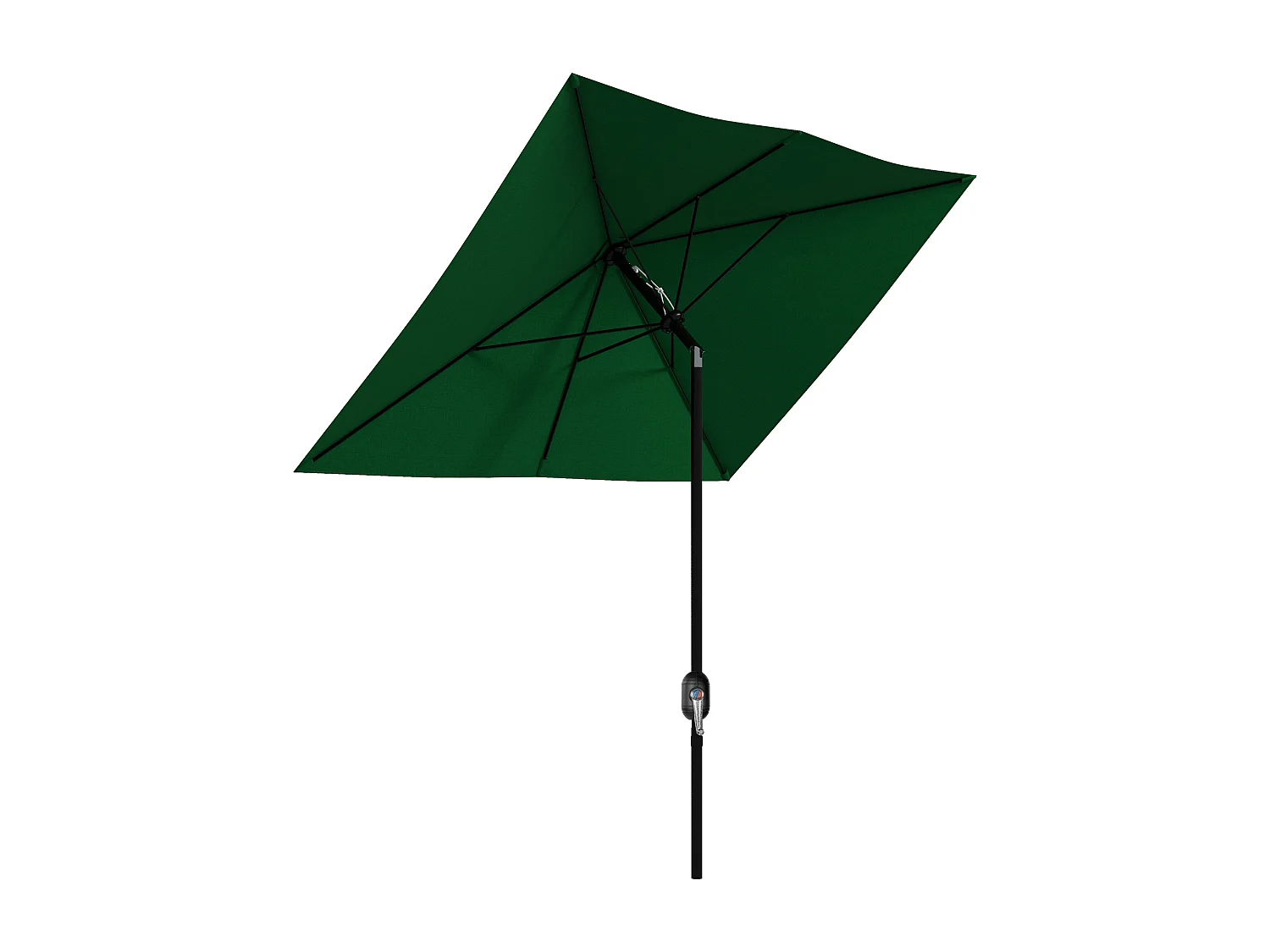 Ombrellone da giardino inclinabile con apertura manovella 2x3m verde