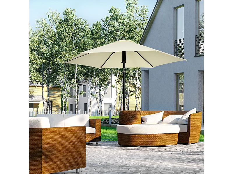 Ombrellone da giardino a 6 stecche tettuccio inclinabile 45°