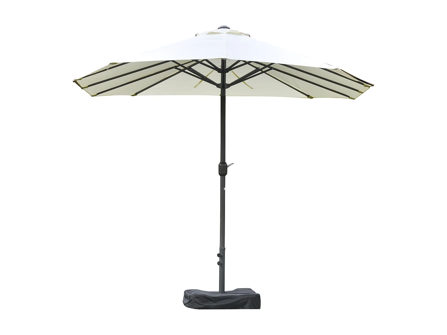 Ombrellone doppio a 12 stecche con manovella 455x265x238 cm beige