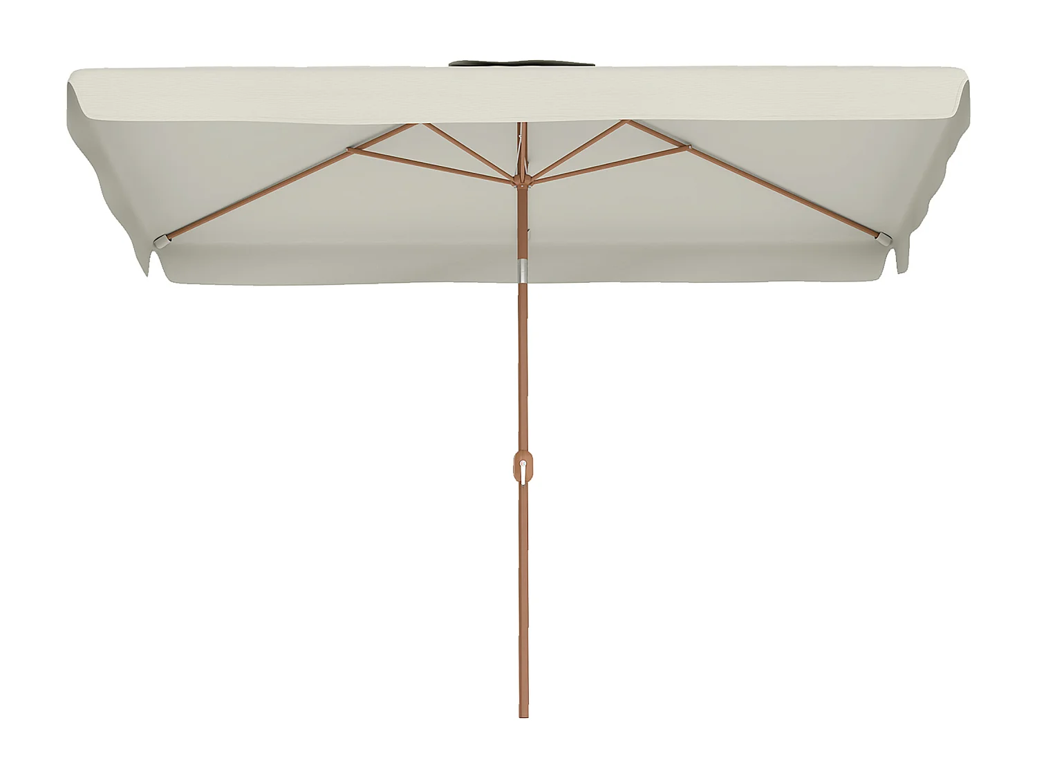 Ombrellone da giardino 2x3 m con apertura a manovella crema