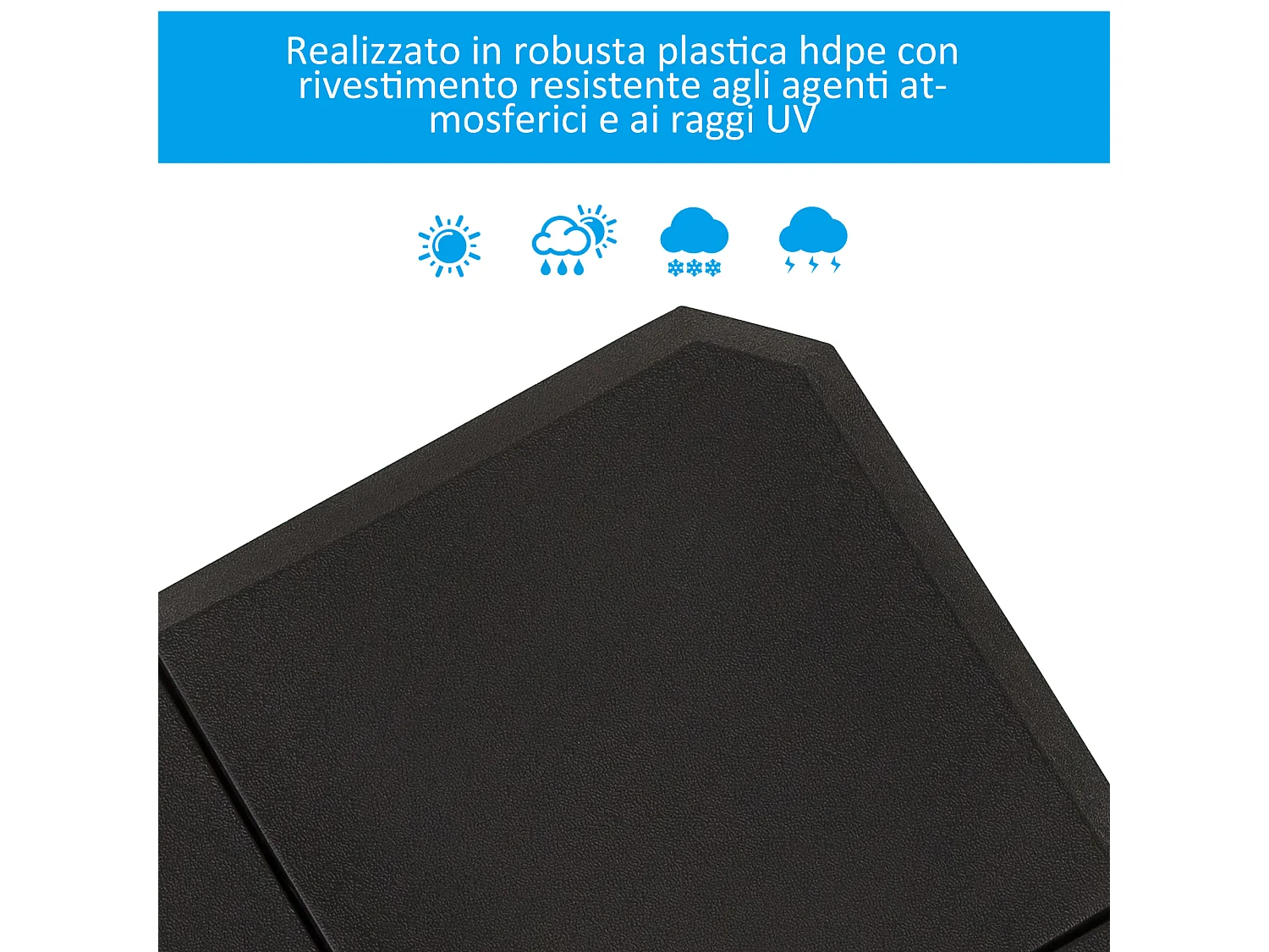 Base per ombrellone a braccio da 4 pezzi riempibile con acqua o sabbia