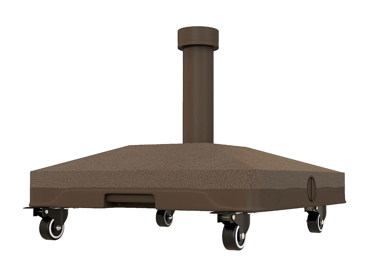 Base per ombrellone riempibile fino a 20 kg con ruote marrone