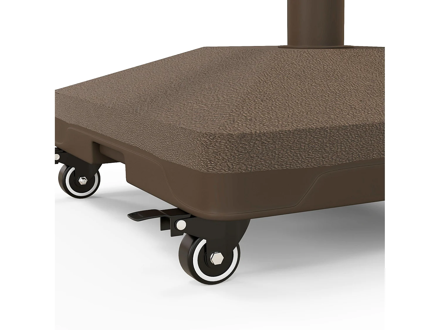 Base per ombrellone riempibile fino a 20 kg con ruote marrone