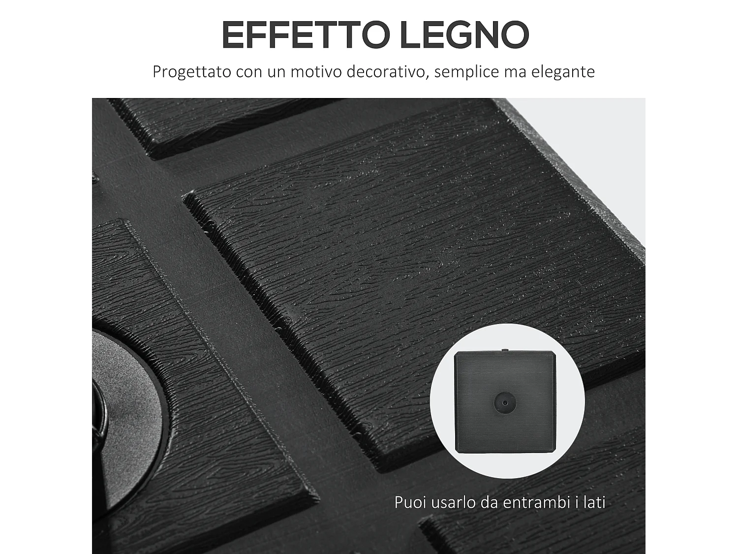 Base per ombrellone da giardino 3.5 m in hdpe e acciaio nero