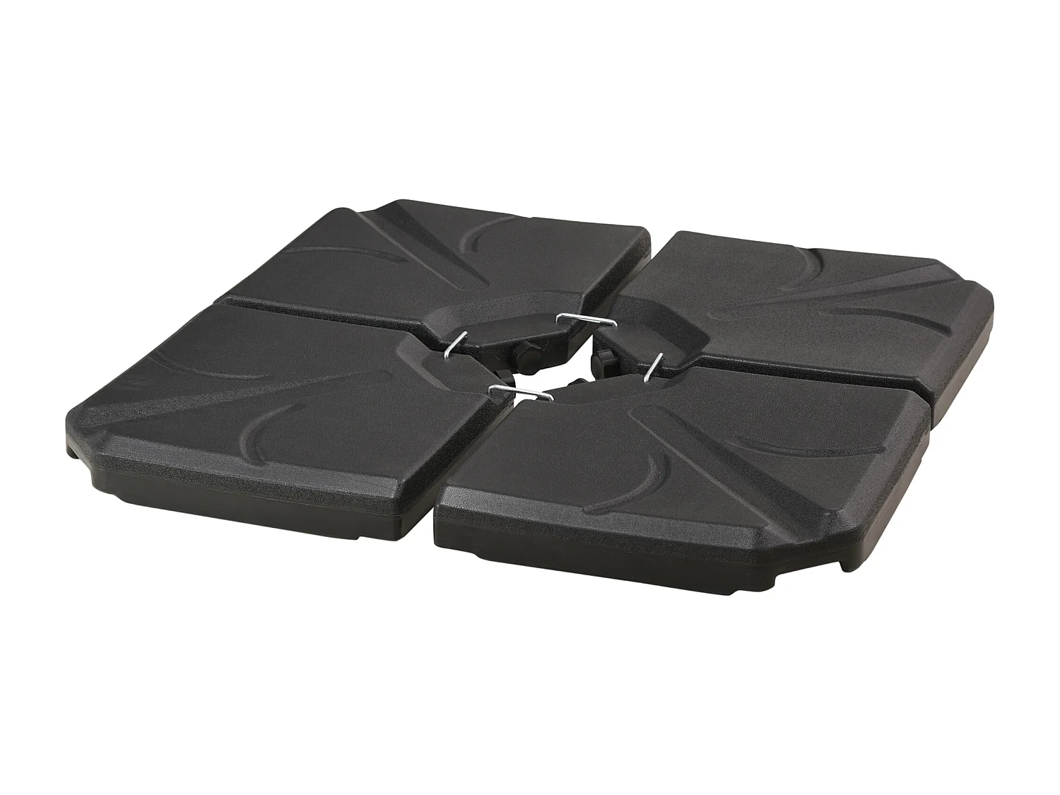 Base per ombrellone 4 pezzi stabile in hdpe nero