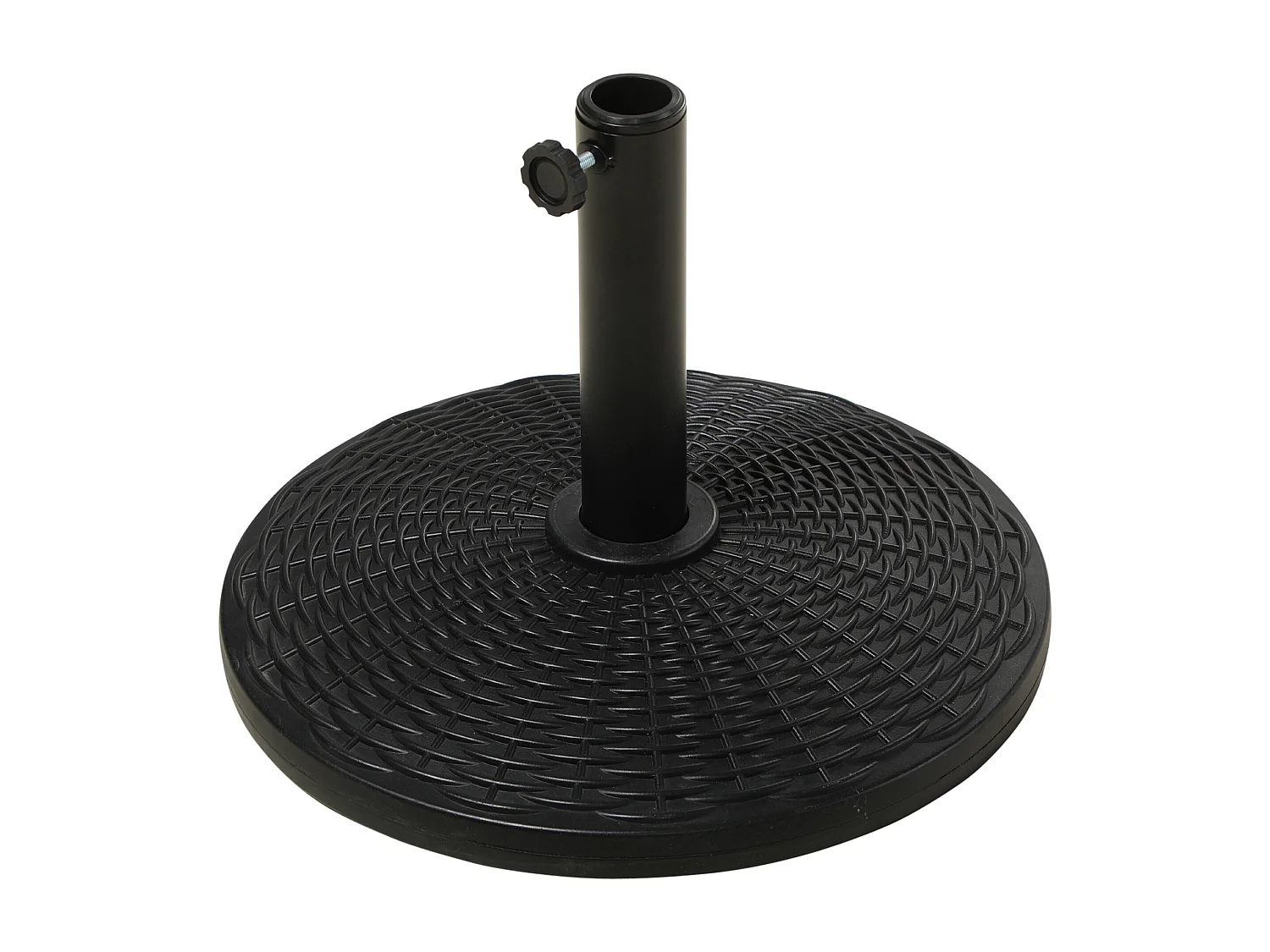 Base per ombrellone rotonda da 12.5kg effetto rattan in hdpe nero