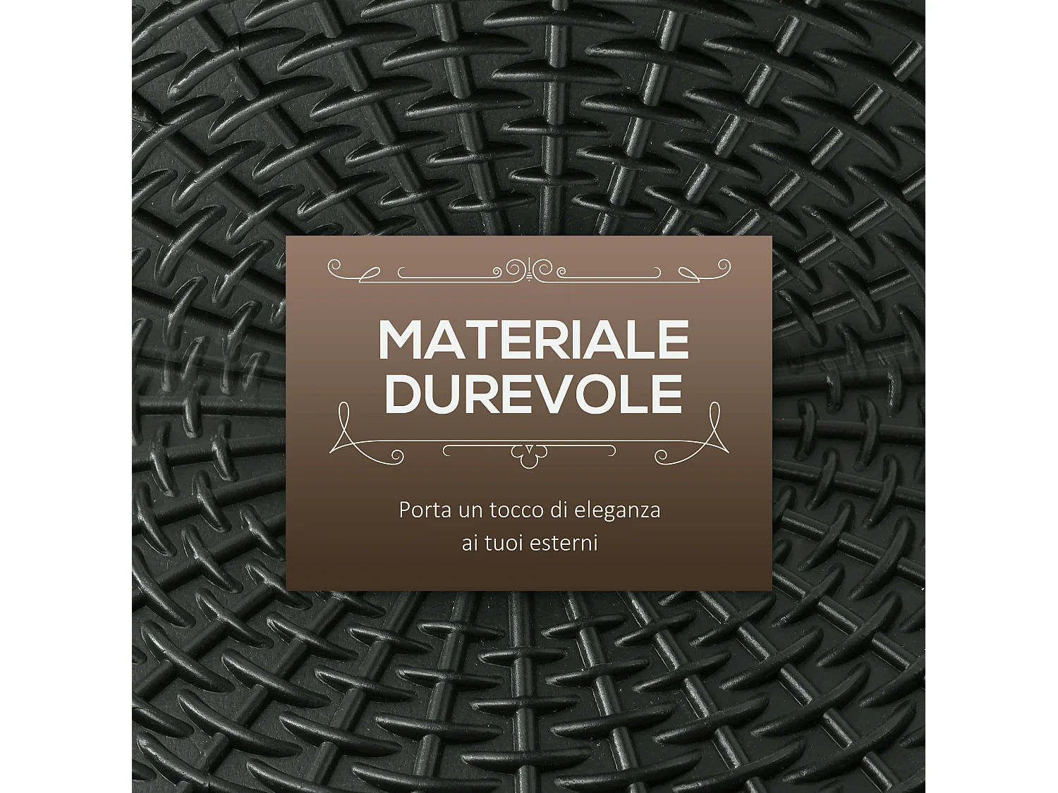 Base per ombrellone rotonda da 12.5kg effetto rattan in hdpe nero