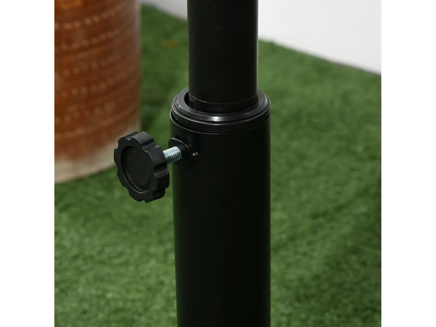 Base per ombrellone rotonda da 12.5kg effetto rattan in hdpe nero