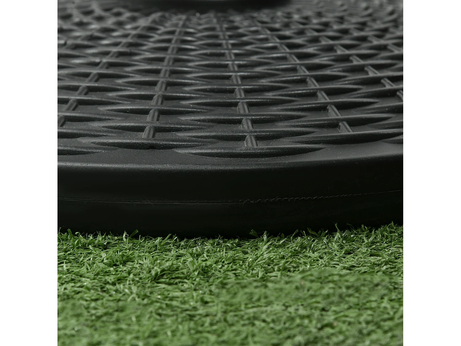Base per ombrellone rotonda da 12.5kg effetto rattan in hdpe nero