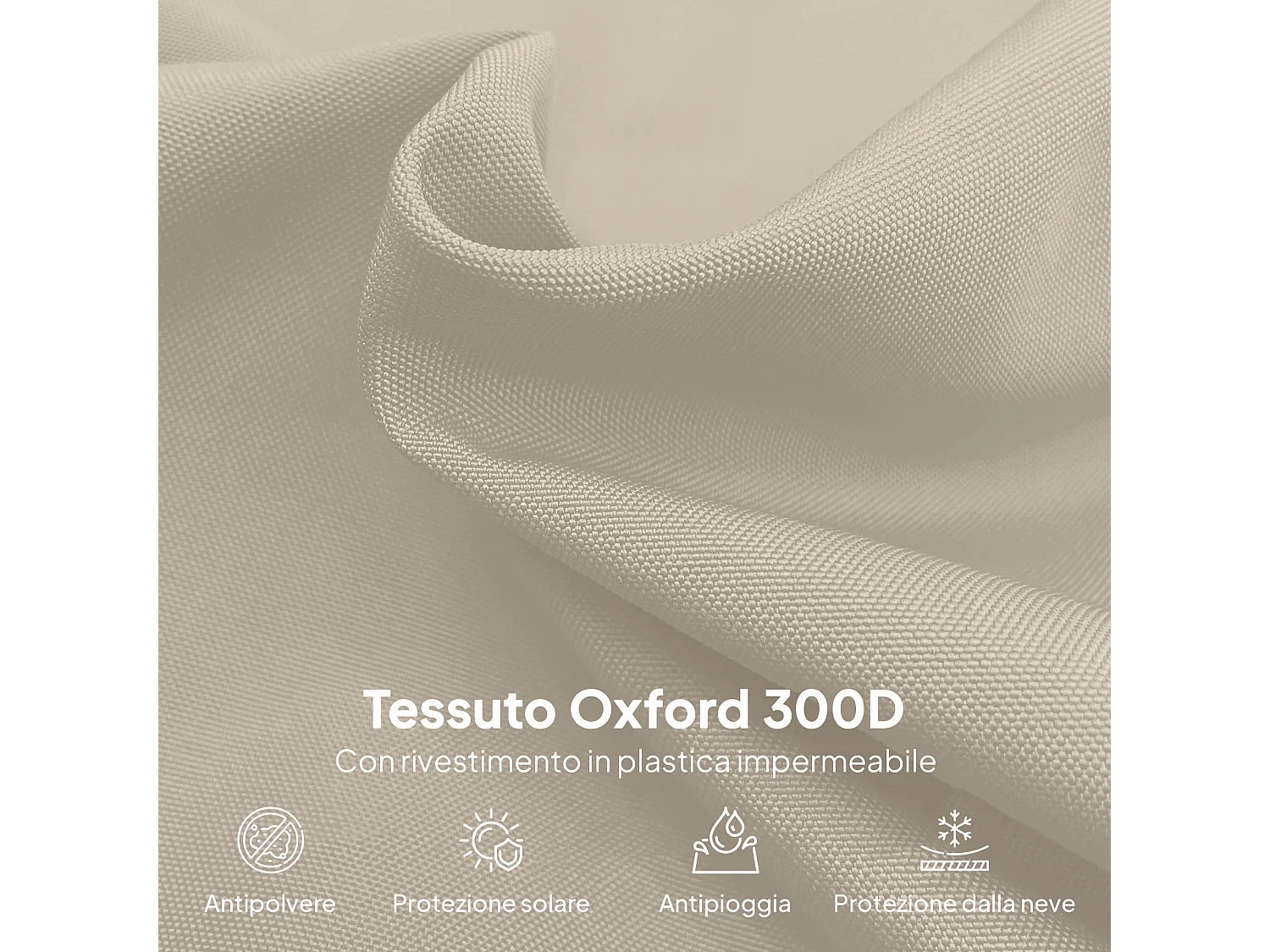 Copertura per ombrellone 3x3m impermeabile con cerniera beige