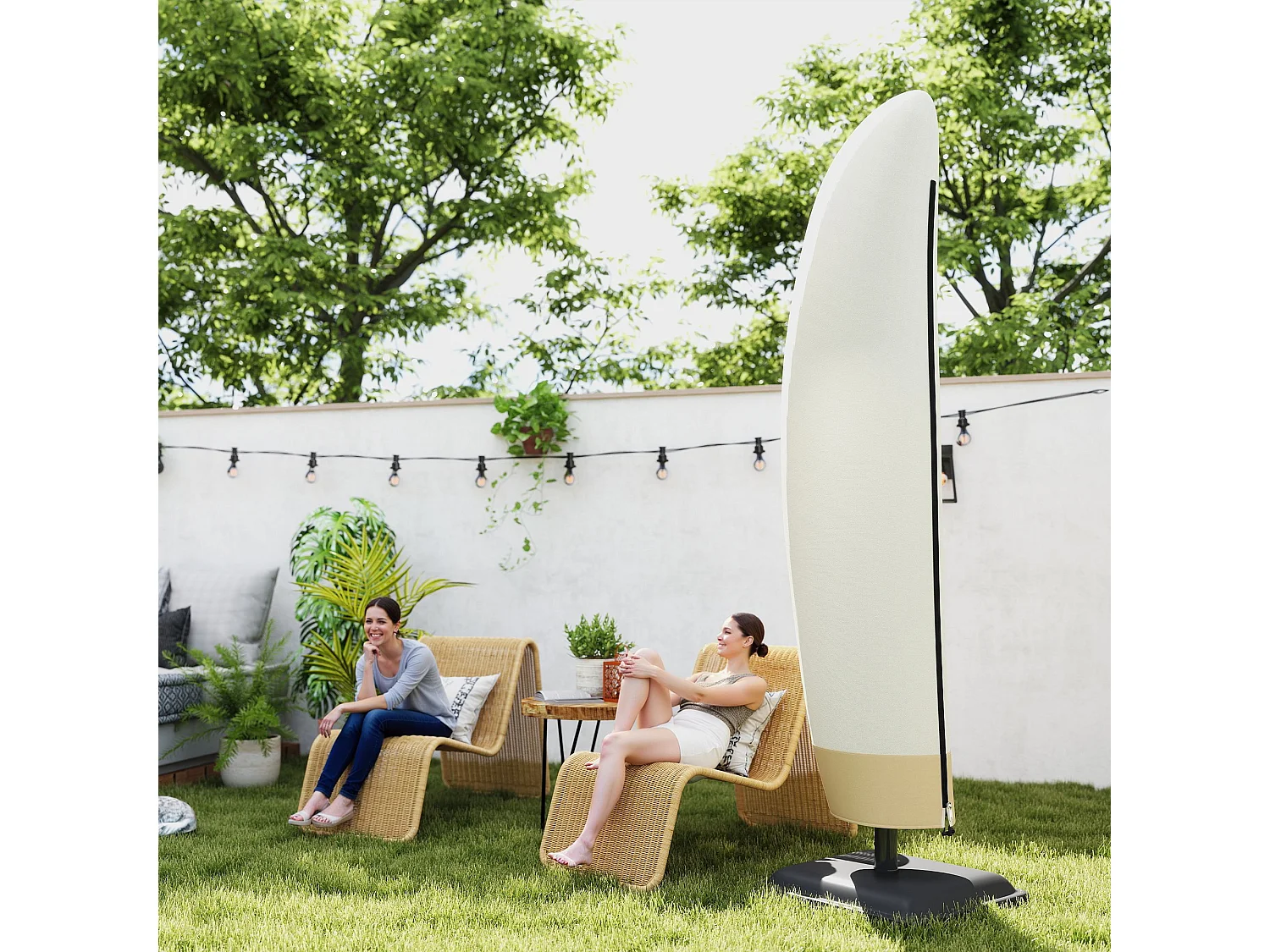 Copertura per ombrellone 3x3m impermeabile con cerniera beige