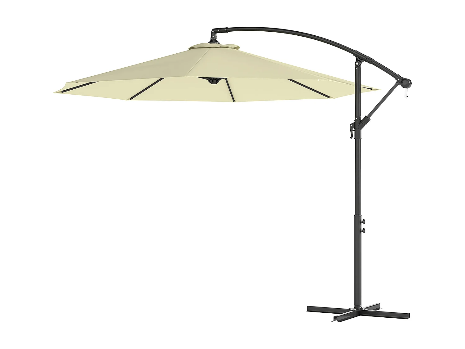 Ombrellone da giardino 3x2.5 m a braccio inclinabile beige