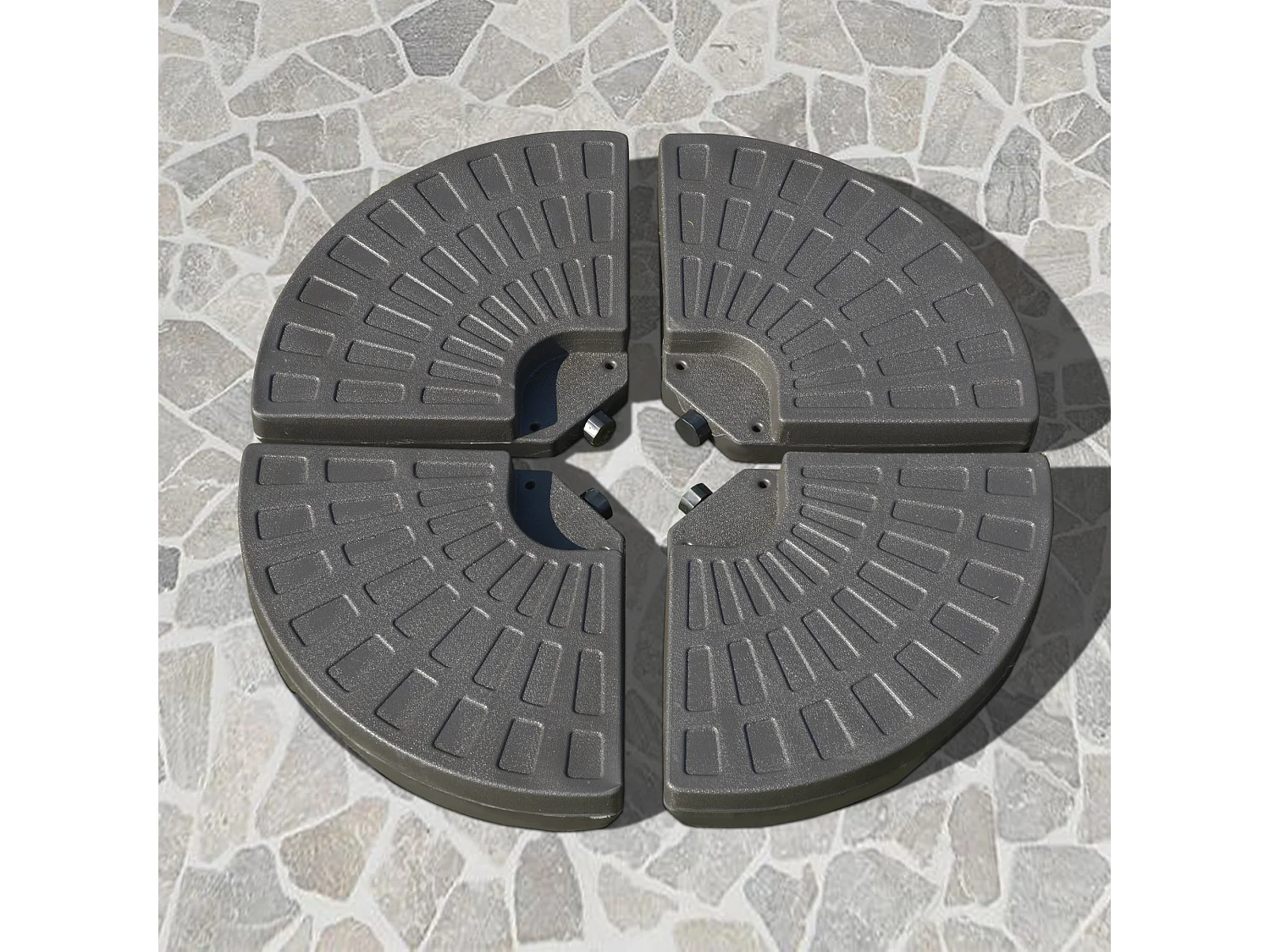 Set basamento ombrellone decentrato da giardino con base a croce