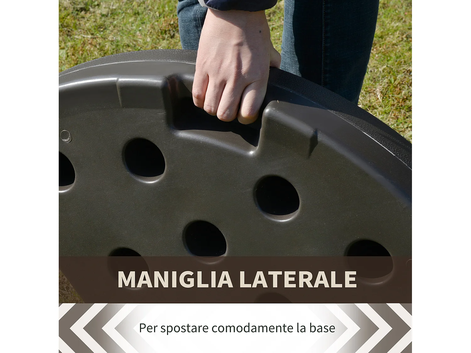 Set basamento ombrellone decentrato da giardino con base a croce