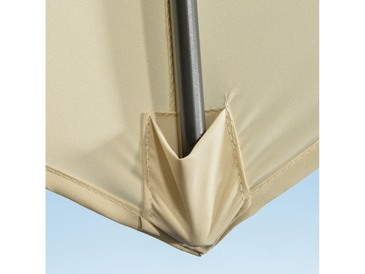 Ombrellone da giardino decentrato girevole inclinabile crema