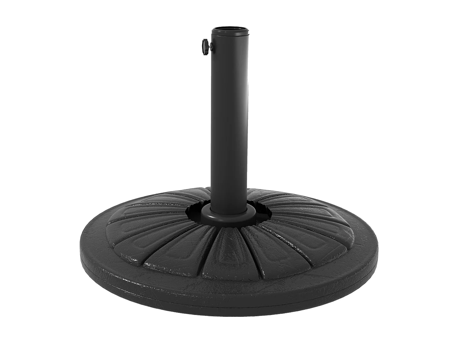 Base per ombrellone rotonda ø43cm in hdpe e cemento nero