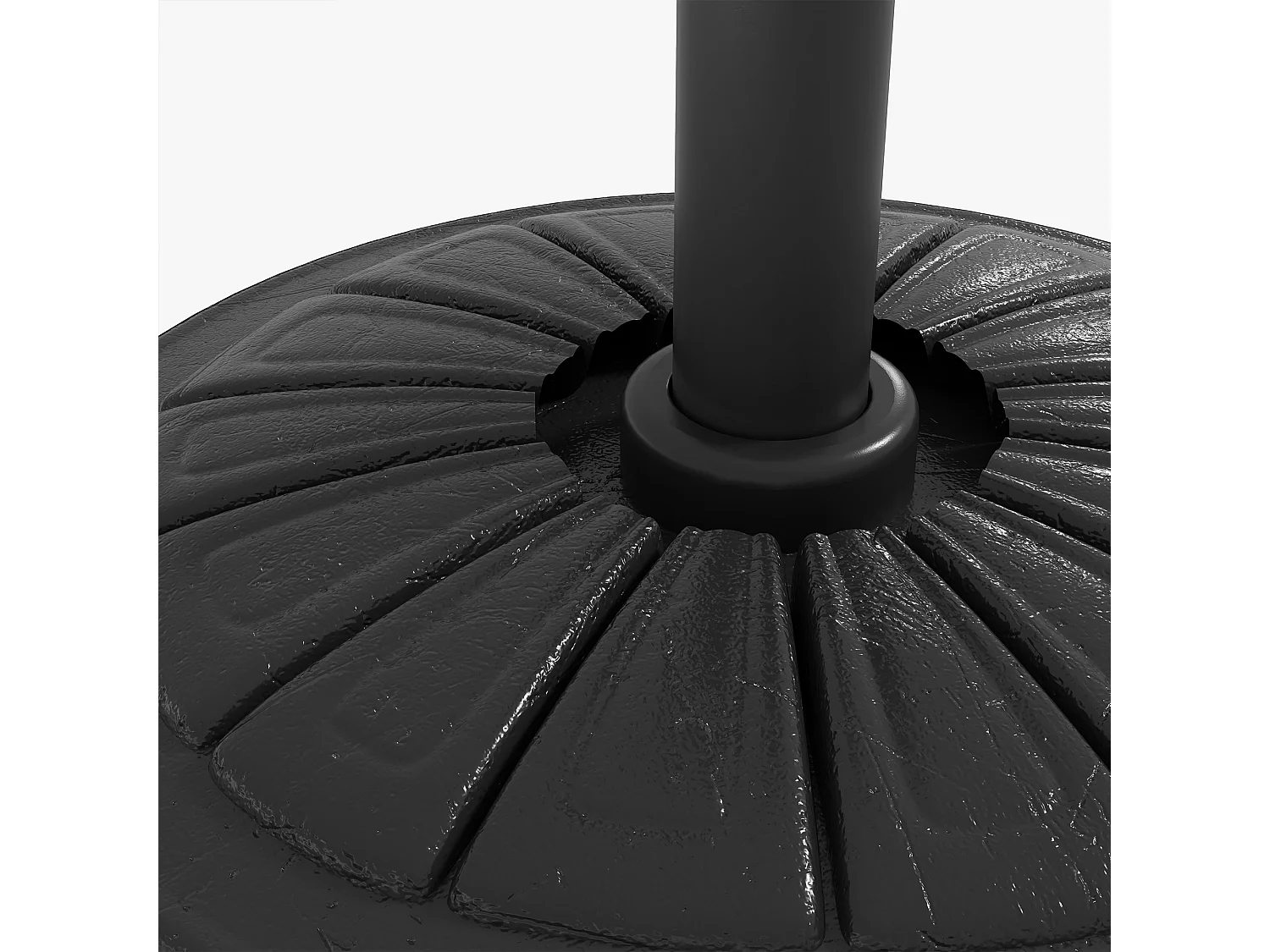 Base per ombrellone rotonda ø43cm in hdpe e cemento nero