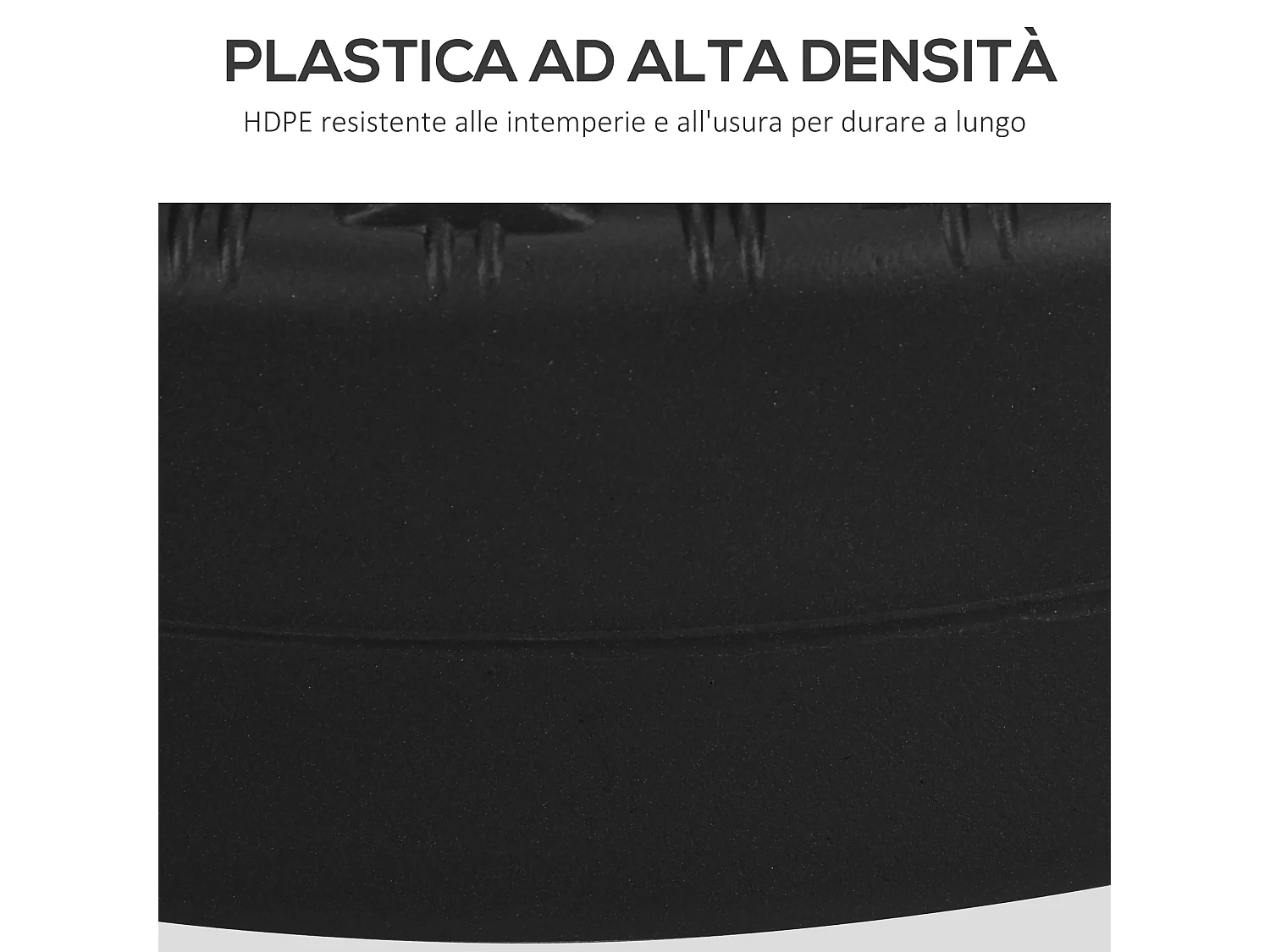 Base per ombrellone ø51x36 cm in hdpe e acciaio nero