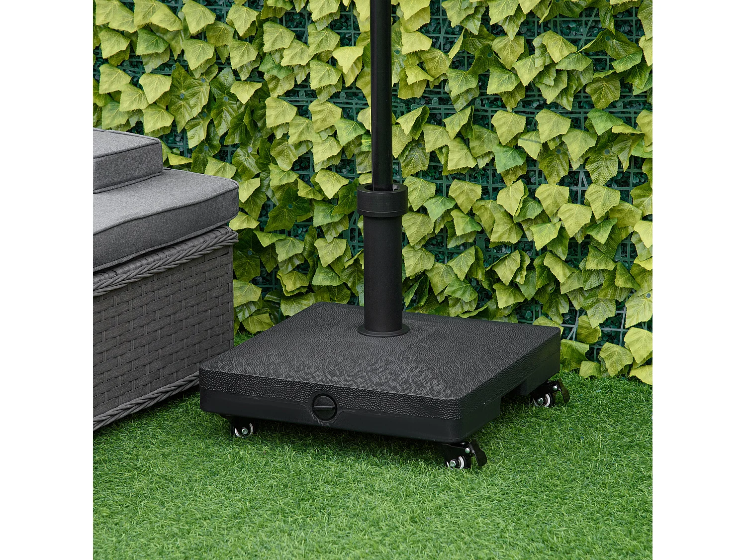 Base per ombrellone con ruote riempibile fino a 20kg nero