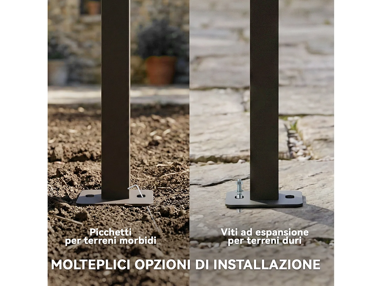 Pergola addossata 3x4 m con tetto retrattile scorrevole bianco crema